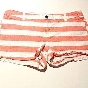 Merona striped pink white  100% cotton sz 12 shorts
